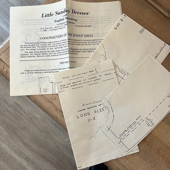 Bishop Dress Pattern for English Smocking Little Sunday Dress Florence Roberson - Picture 3 of 5